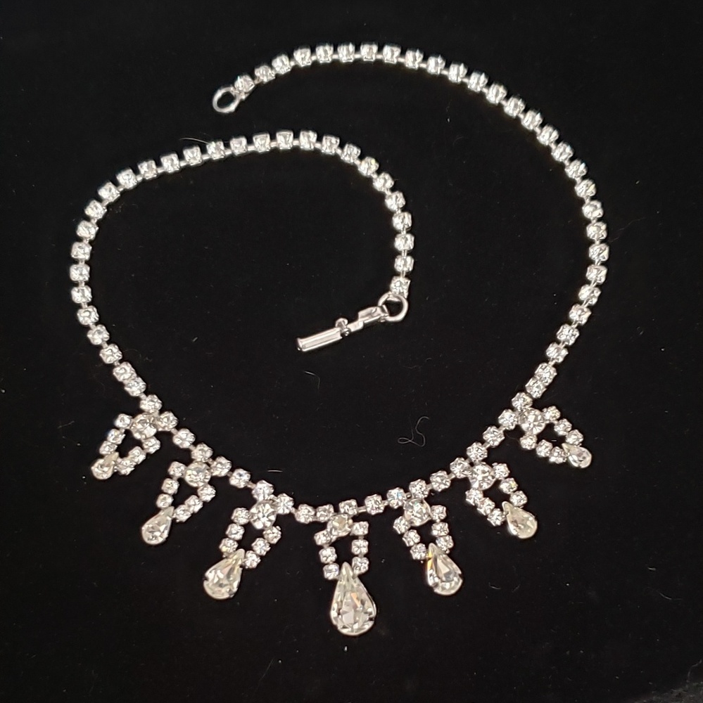 Jay Flex Sterling Silver Rhinestone Necklacehp - image 1